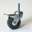 Roulette pivotante avec frein D=75 mm, filetage M10 , gris