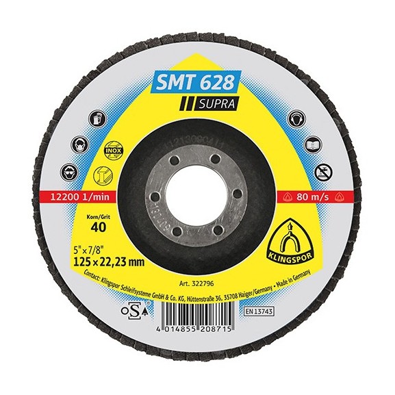 KLINGSPOR Disque à lamelles SMT628SUPRA 125x22.23 G60 B10