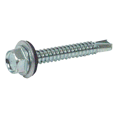 Vis autoperceuse tête hexagonale avec embase acier zingue blanc din 7504