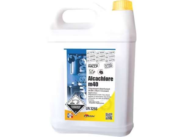 Dégraissant désinfectant  alcalin chloré moussant 5L