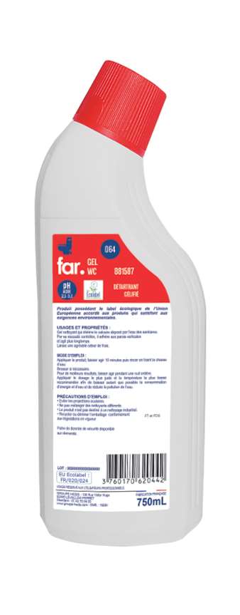 Gel wc nettoyant détartrant 750ML